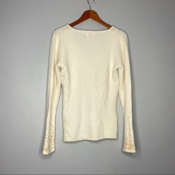 Vintage 80s Bonnie and Bill by Holly Cream Sequin Sweater - Picture 2 of 6